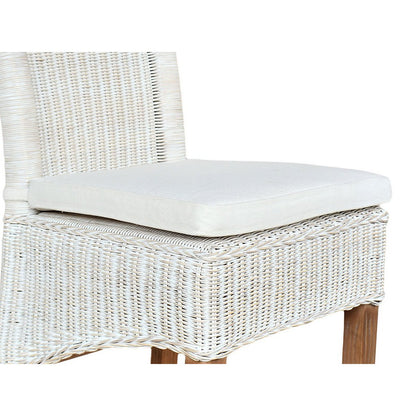 Eetkamerstoelen Perth Rattan Witte Mand Stoelen Zesdelig