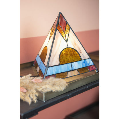 Tafellamp glas 26x26x30 cm bruin