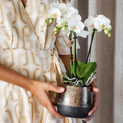 Plantenpot keramiek Ø9 cm koperkleurig