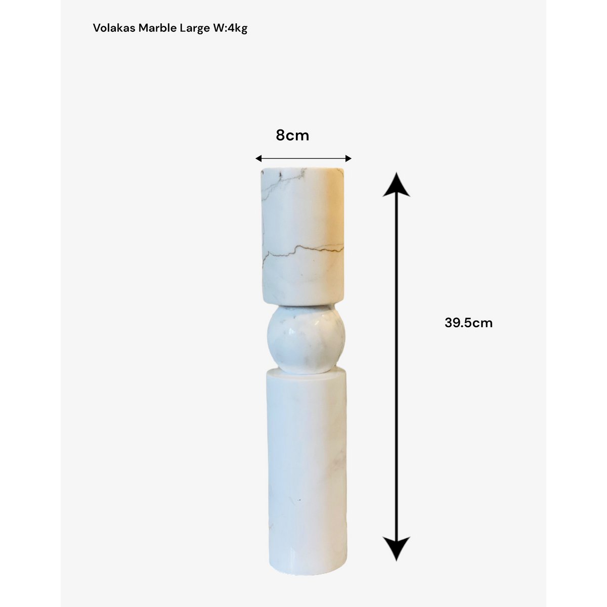 KANDELAAR | MARBLE | WHITE L H39.5cm*W8cm D 8cm Reversible for flower arrangement