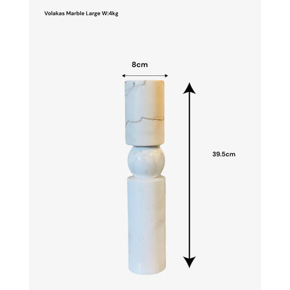 KANDELAAR | MARBLE | WHITE L H39.5cm*W8cm D 8cm Reversible for flower arrangement