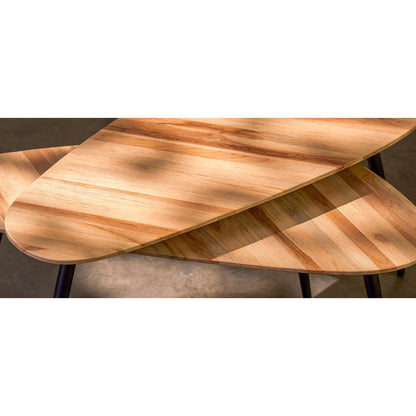 Bijzettafel set Jailey 84x39x39 cm bruin hout