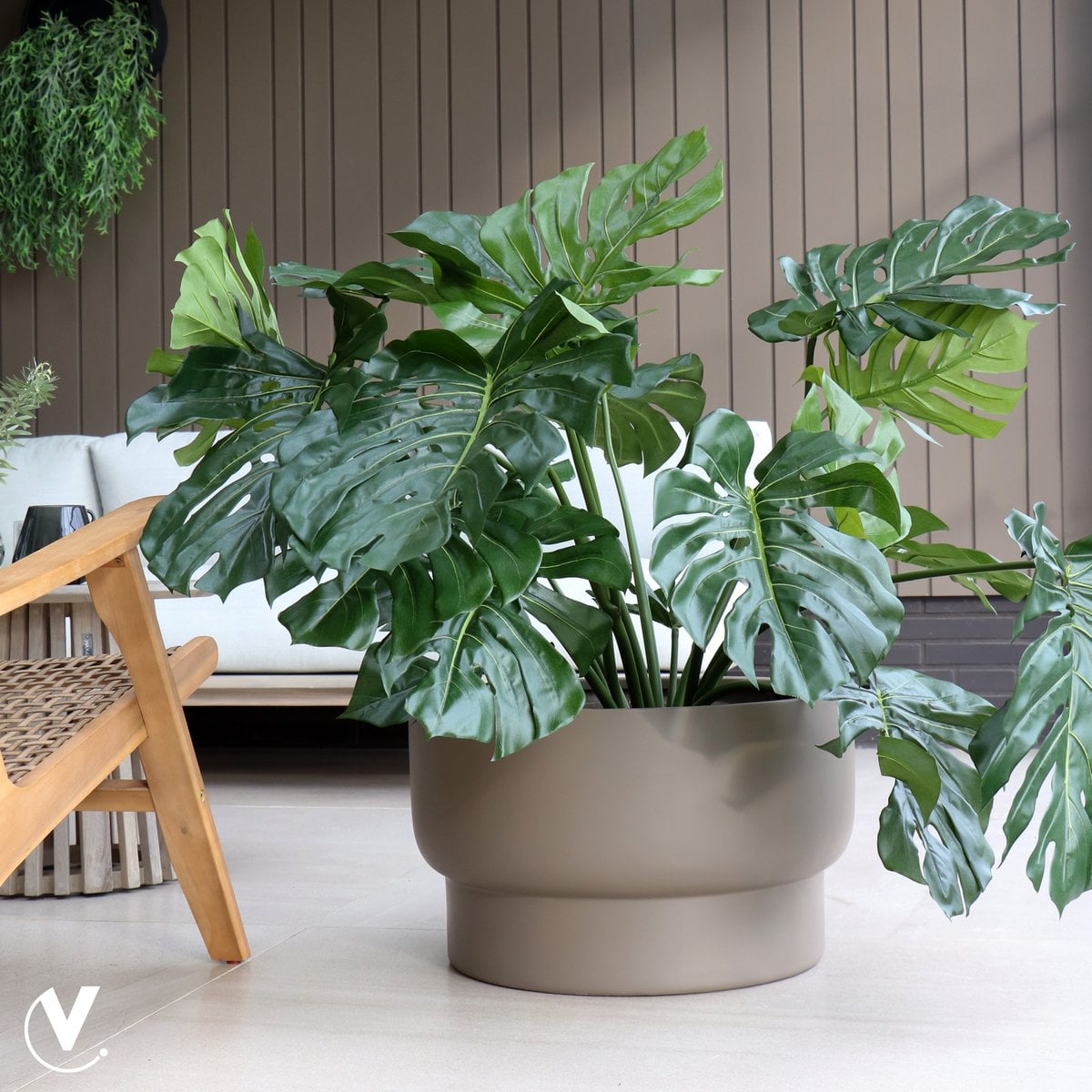 Plantenpot Ø54 cm taupe fiberstone