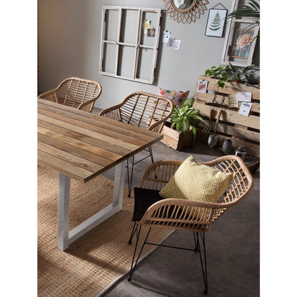 Eettafel 240x100x77 cm mangohout metaal
