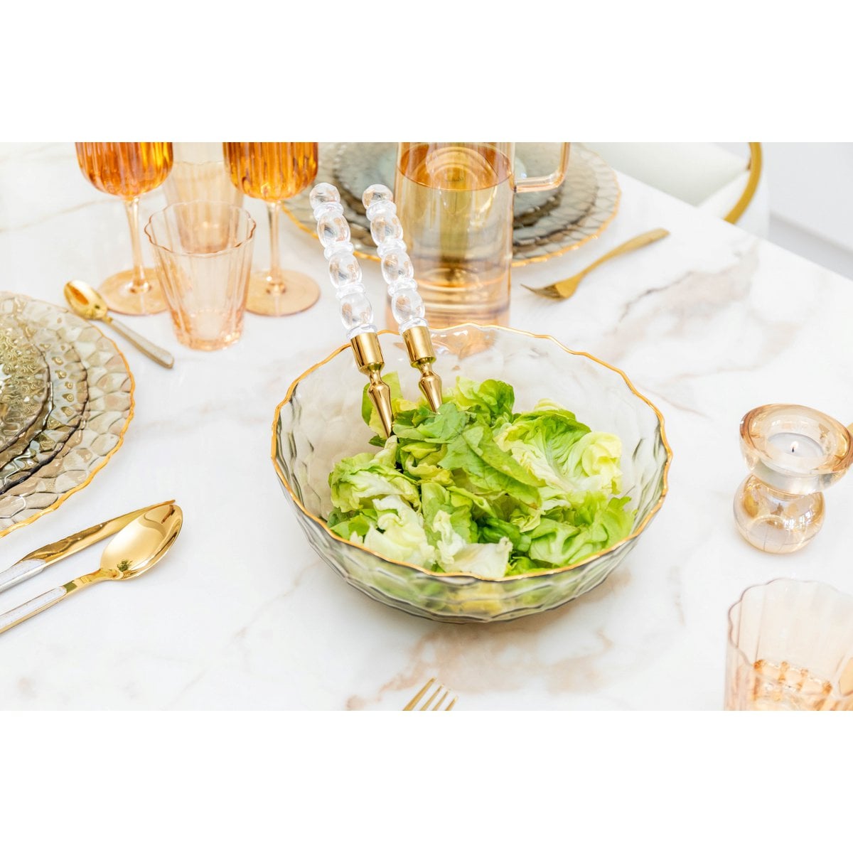 Kom 25 cm goud glas