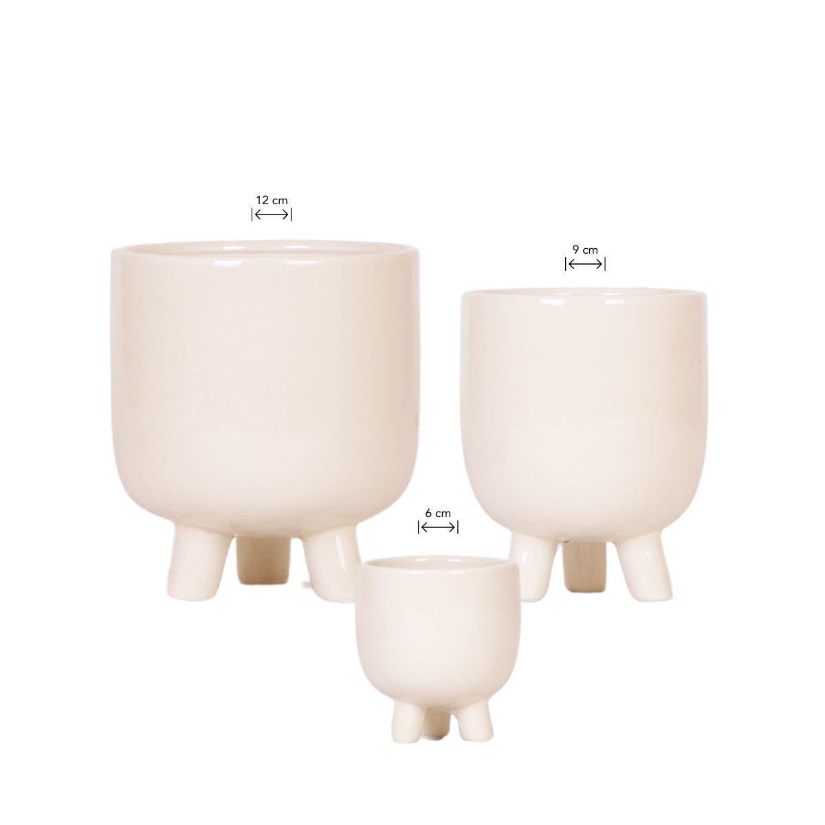 Sierpotten set 3 stuks travertine beige 6 9 12 cm