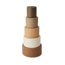 Siliconen stapeltoren 23x9 cm bruin