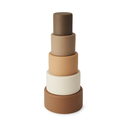 Siliconen stapeltoren 23x9 cm bruin