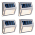4 Set LED Solar Outdoor Light, for outdoor use, wall lamp-metal and plastic in steel blank, with integrated LED