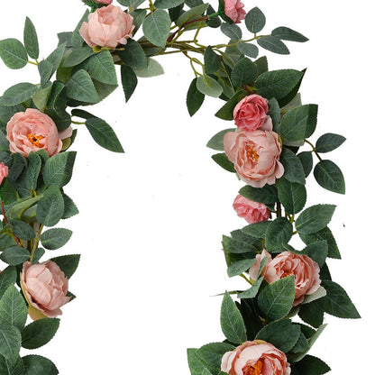 Kunstbloem guirlande 150 cm roze groen