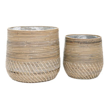 Manden set van 2 kubu rattan