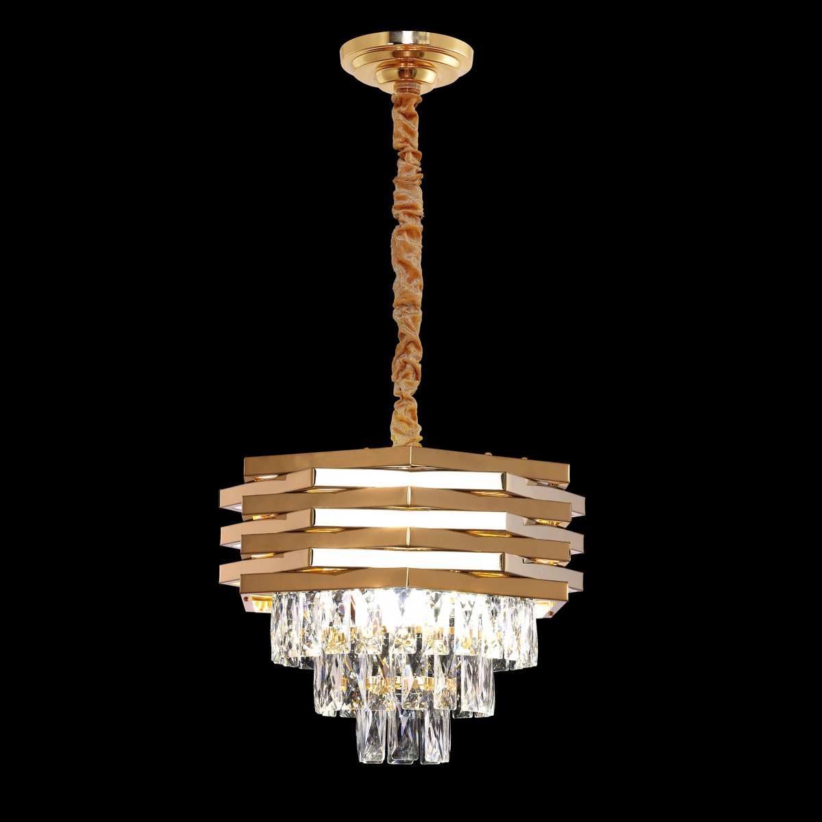 Hanglamp Crystal Gold 40 cm metaal glas