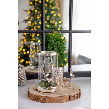 Lantaarn 20 cm diameter 12,5 cm verzilverd
