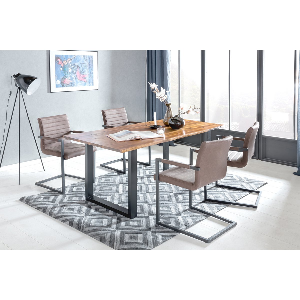 Eettafel 125x80 cm massief acaciahout boomrand