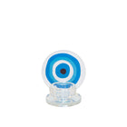 Kandelaar glas 9 cm transparant blauw