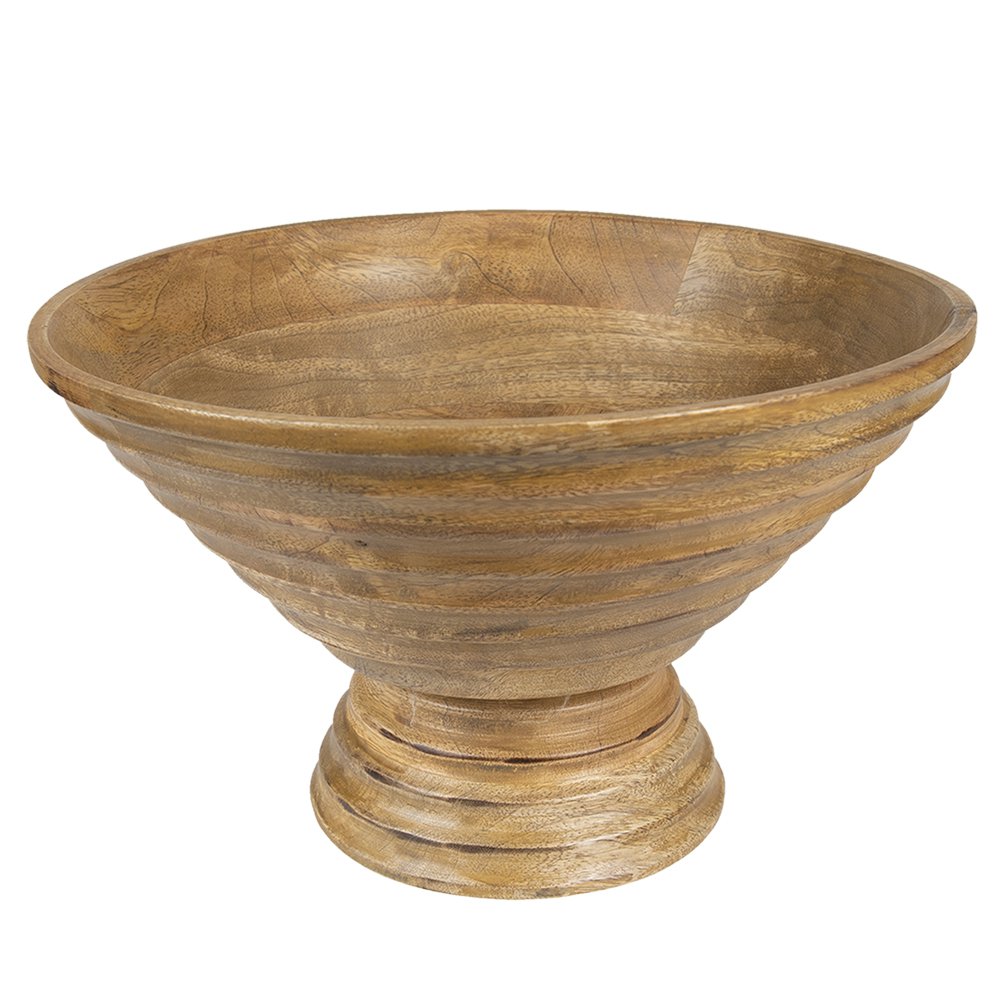 Decoratieschaal hout Ø30x20 cm bruin