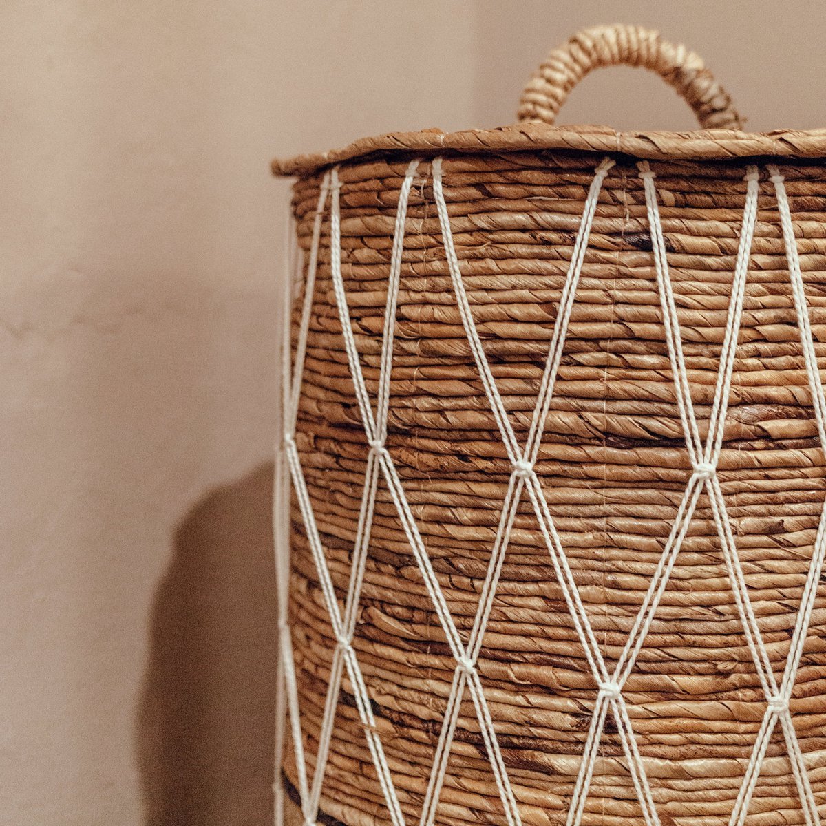 Laundry Basket With Lid KISA Made of Environmentally Friendly Banana Fibre