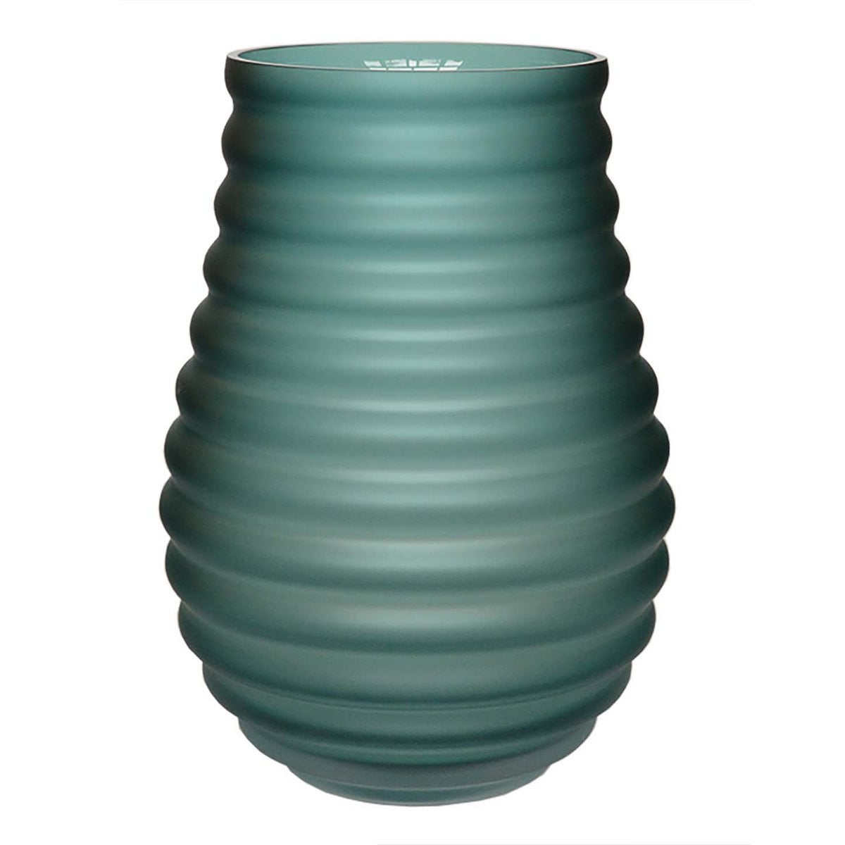 Vaas 32x23.5 cm groen mondgeblazen glas