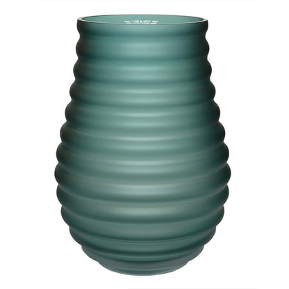 Vaas 32x23.5 cm groen mondgeblazen glas