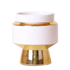 Sierpot keramiek wit goud Ø9x14 cm