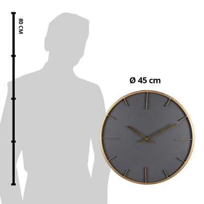 Wall Clock Ø 45 cm Grey MDF Wall Clock