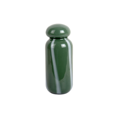 Vaas glas groen wit streep 10x25 cm
