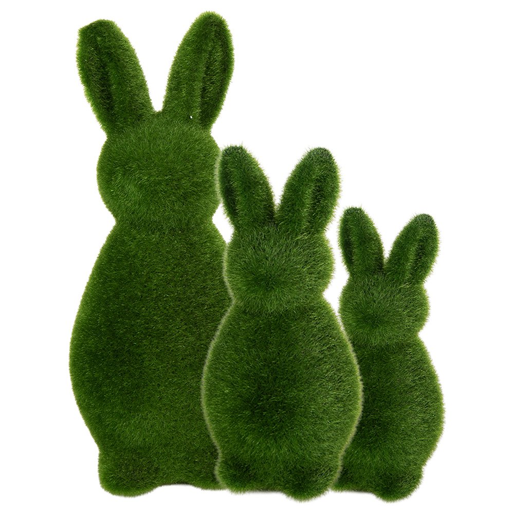 Decoration Figurine Rabbit Ø 9x21 cm Green Plastic
