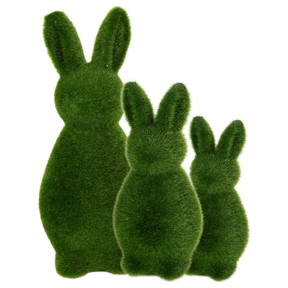 Decoration Figurine Rabbit Ø 9x21 cm Green Plastic