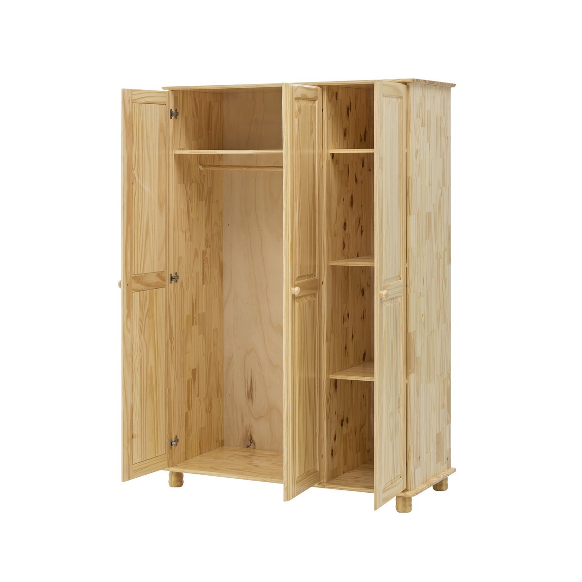Kledingkast massief grenenhout 120x52x178 cm bruin