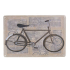 Text board 30x20 cm Beige Grey Iron Bicycle Wall Sign