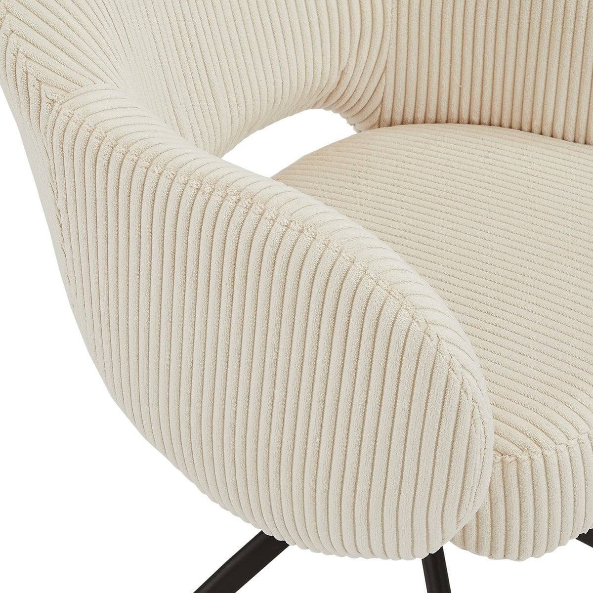 Fauteuil draaistoel cordoptiek beige