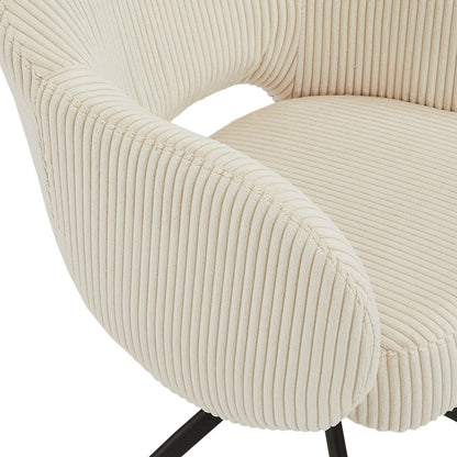 Fauteuil draaistoel cordoptiek beige