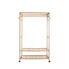 Kledingrek bamboe 113x165 cm met wielen