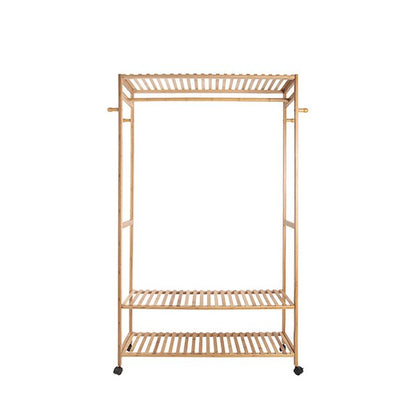 Kledingrek bamboe 113x165 cm met wielen