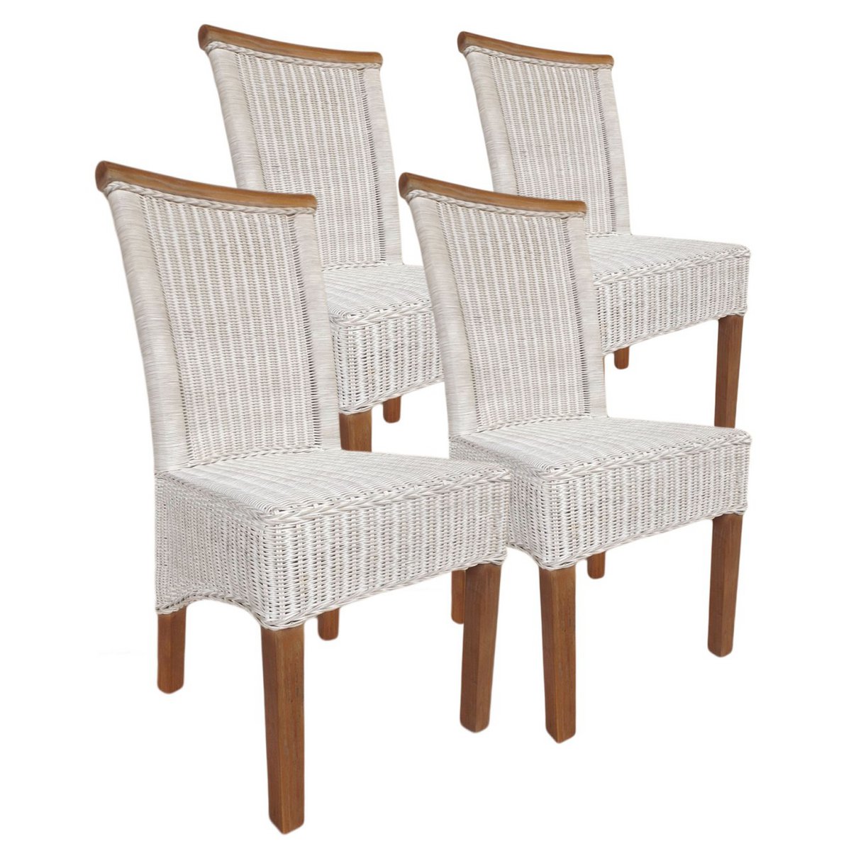 Eetkamerstoelen Perth Set Rattan Witte Stoelen Duurzaam