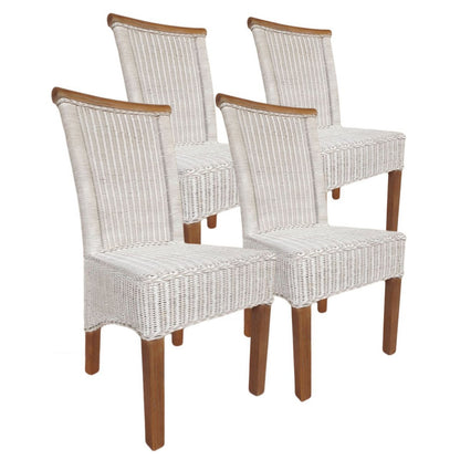 Eetkamerstoelen Perth Set Rattan Witte Stoelen Duurzaam