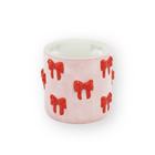 Pot - Flower Pot - Bow - Light Pink/Red - 12.5x12.5x13cm