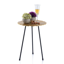 Side Table Hilton Round Aluminum Structure Silver or Gold