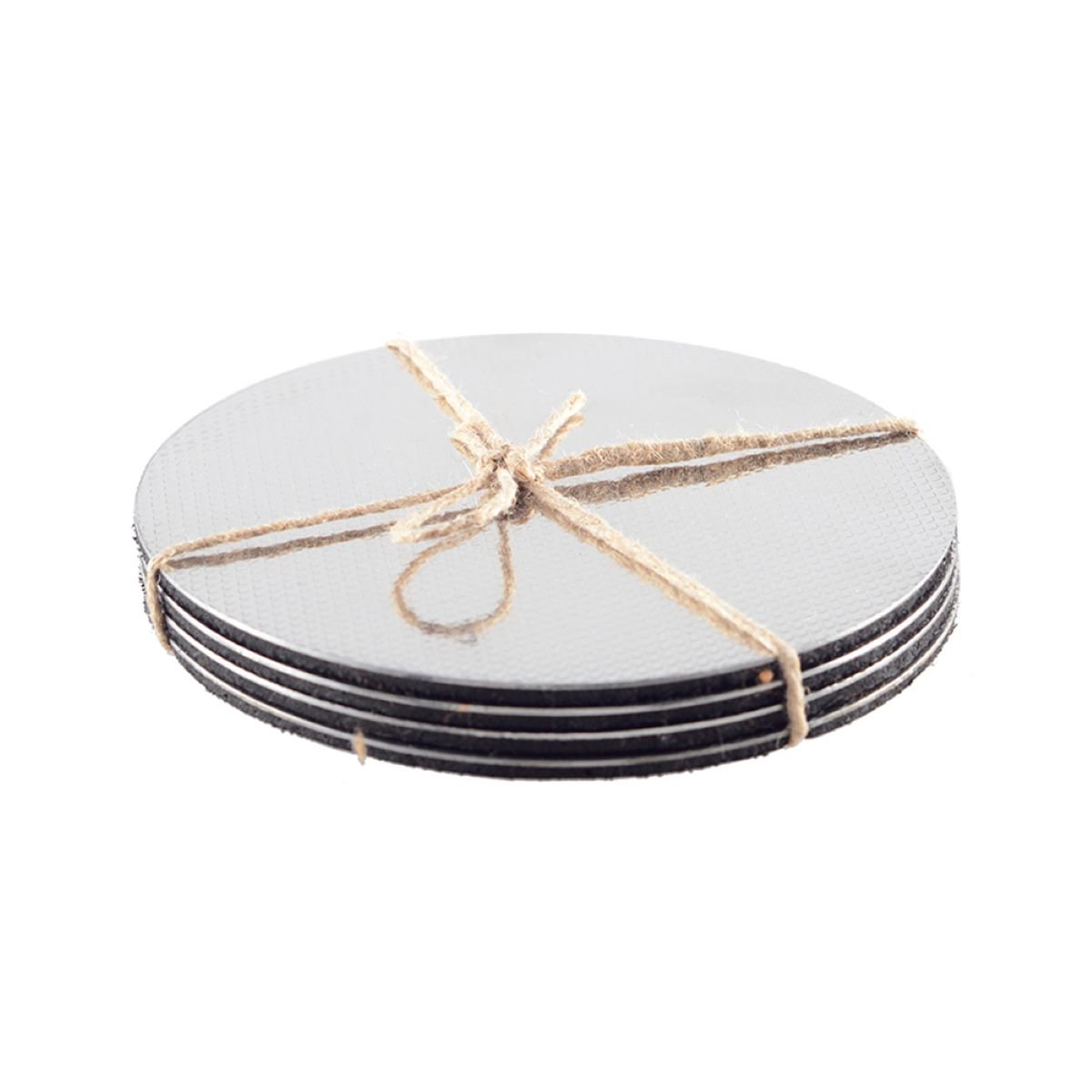 Onderzetters 10x10 cm zilver 4 stuks