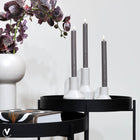 Vaasjes set van 3 ivory Ø9 cm staal