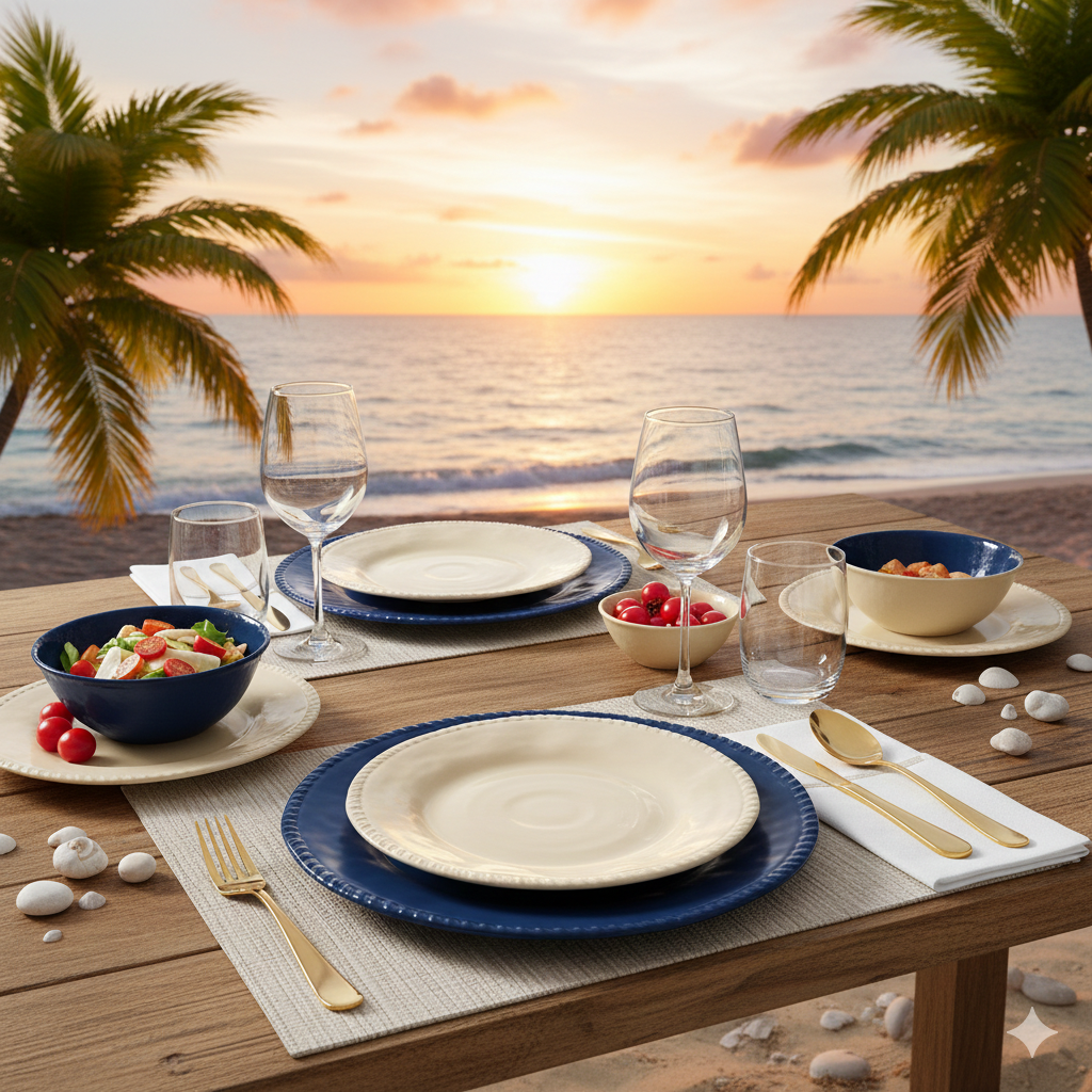 Eetbord melamine blauw 28x28 cm
