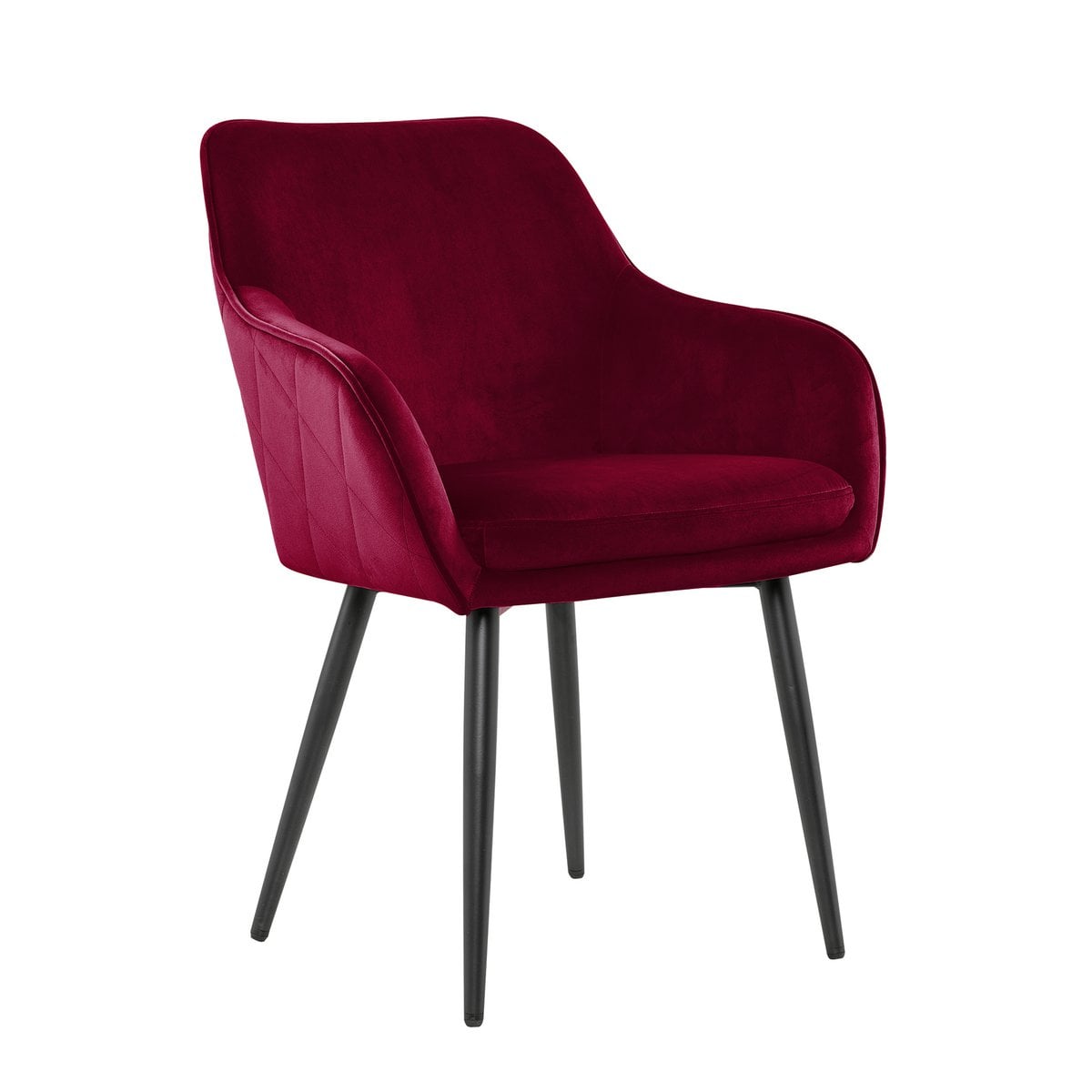 Eetkamerstoel rood fluweel 61x60x85 cm