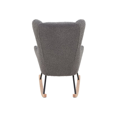 Schommelstoel teddybont grijs 66x104x106 cm
