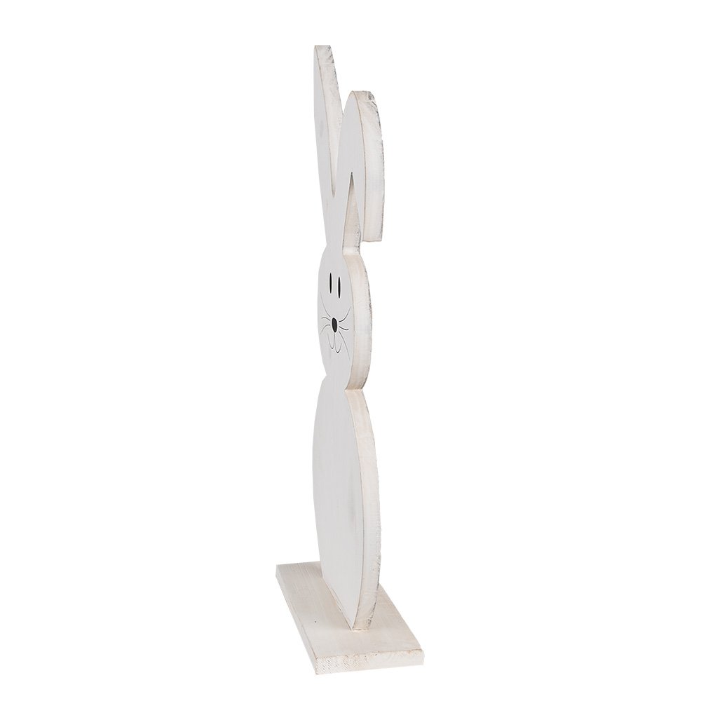 Houten konijn decoratie 26 cm wit