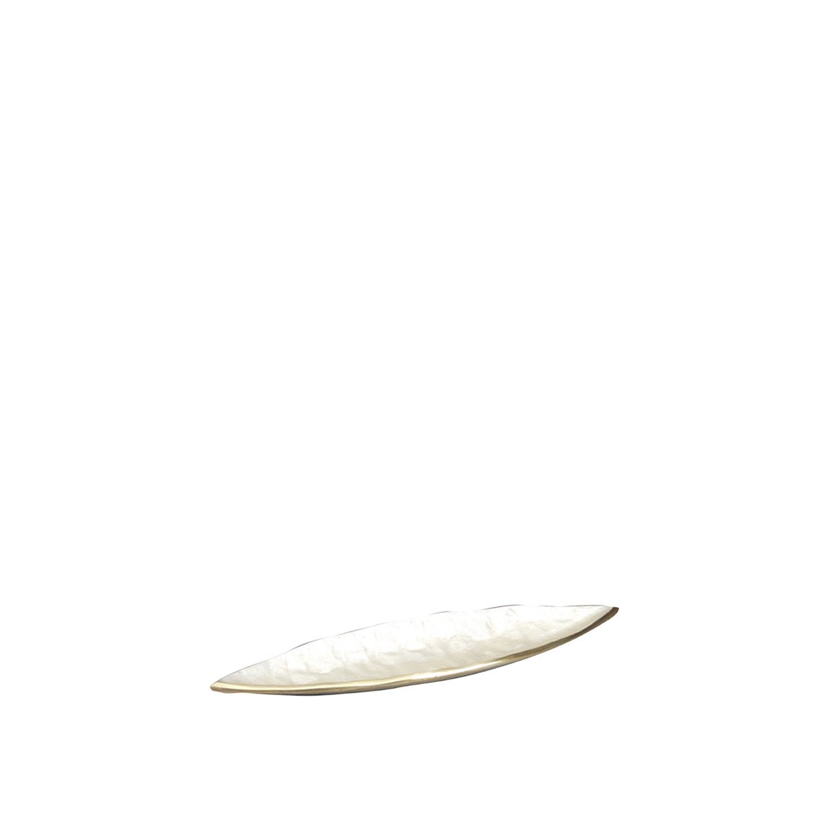 Decoratieve schaal aluminium 50x10.5x3.5 cm wit