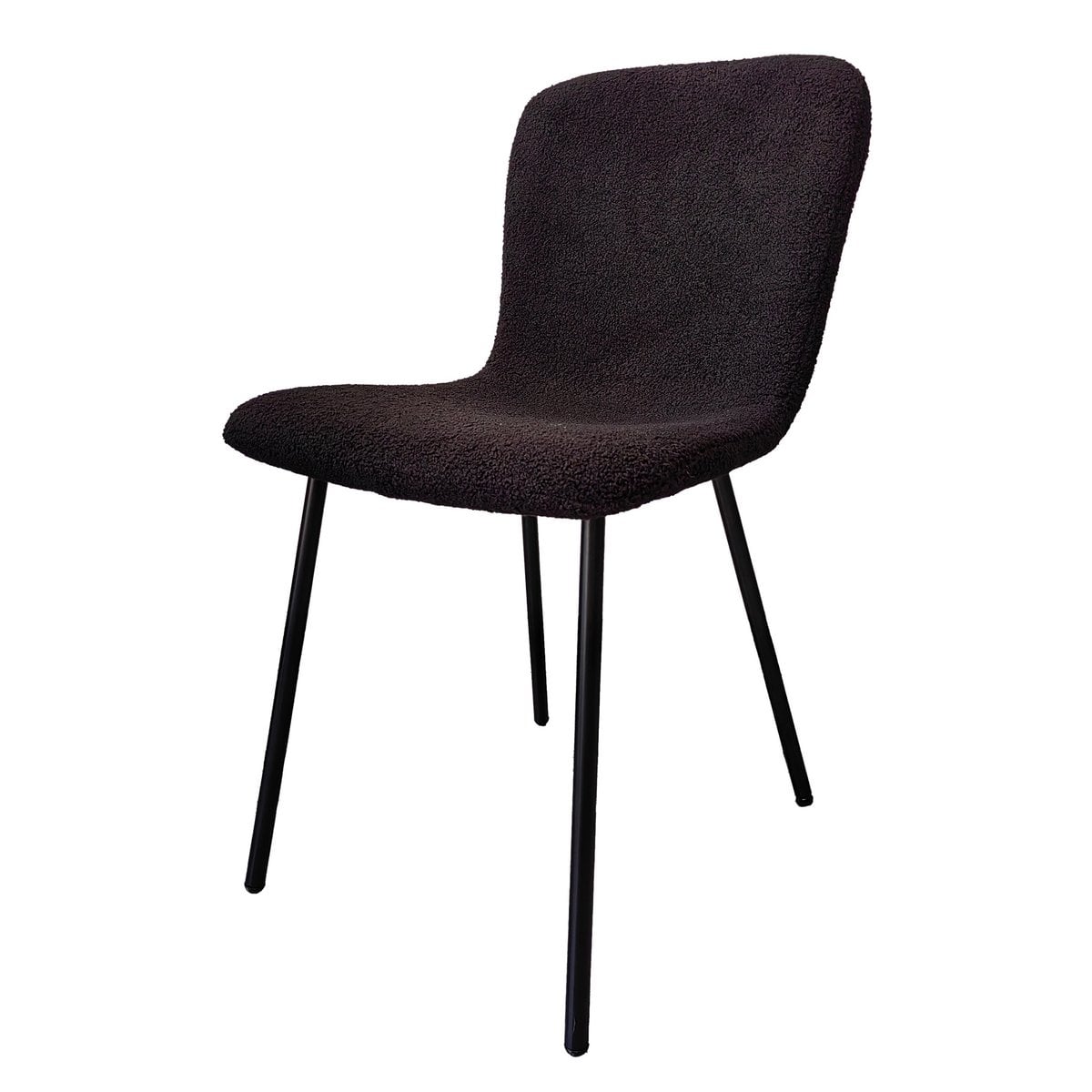 Stoelenset 4 stuks zwart bouclélook 52x44x79 cm