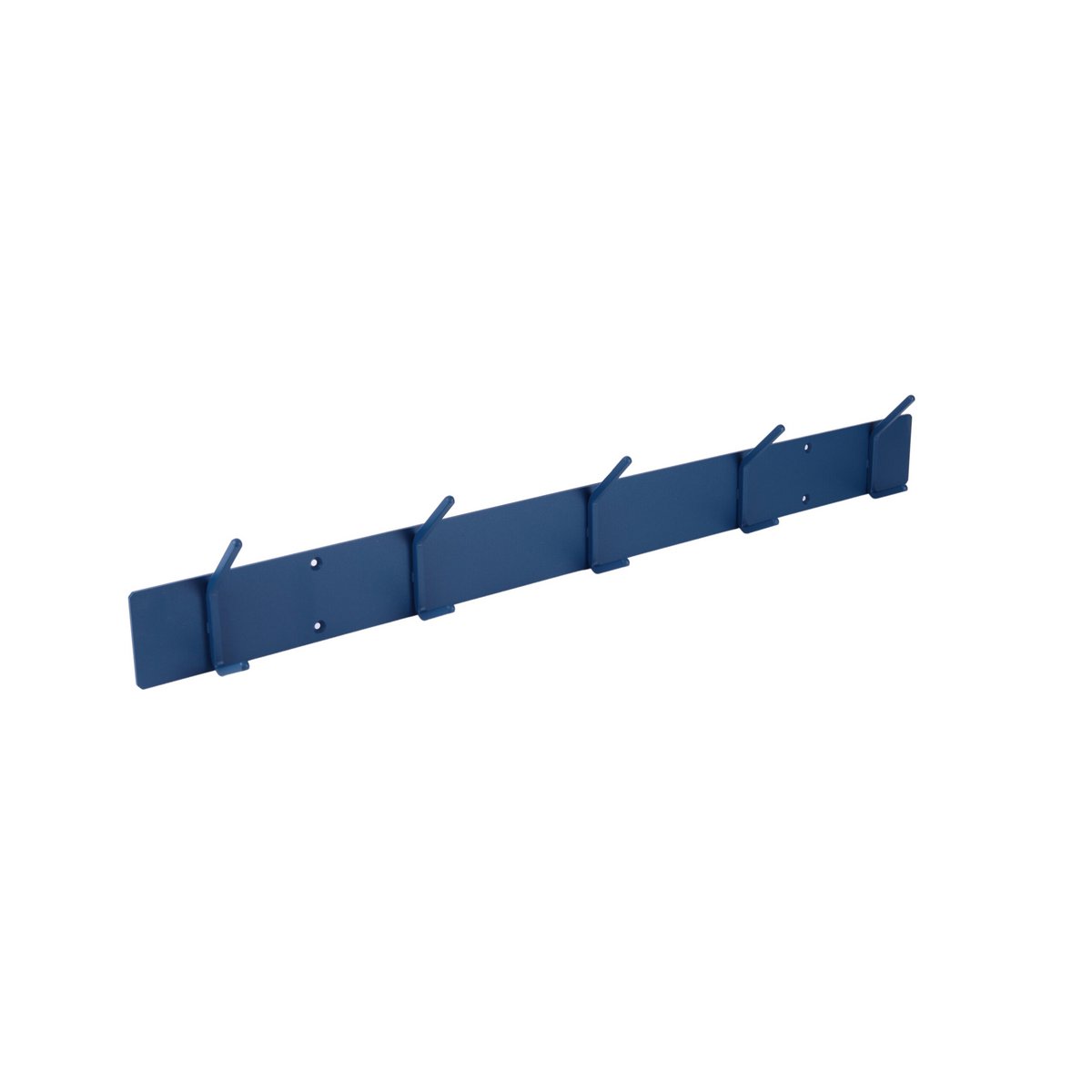 Wandkapstok blauw 5 dubbele haken industrieel