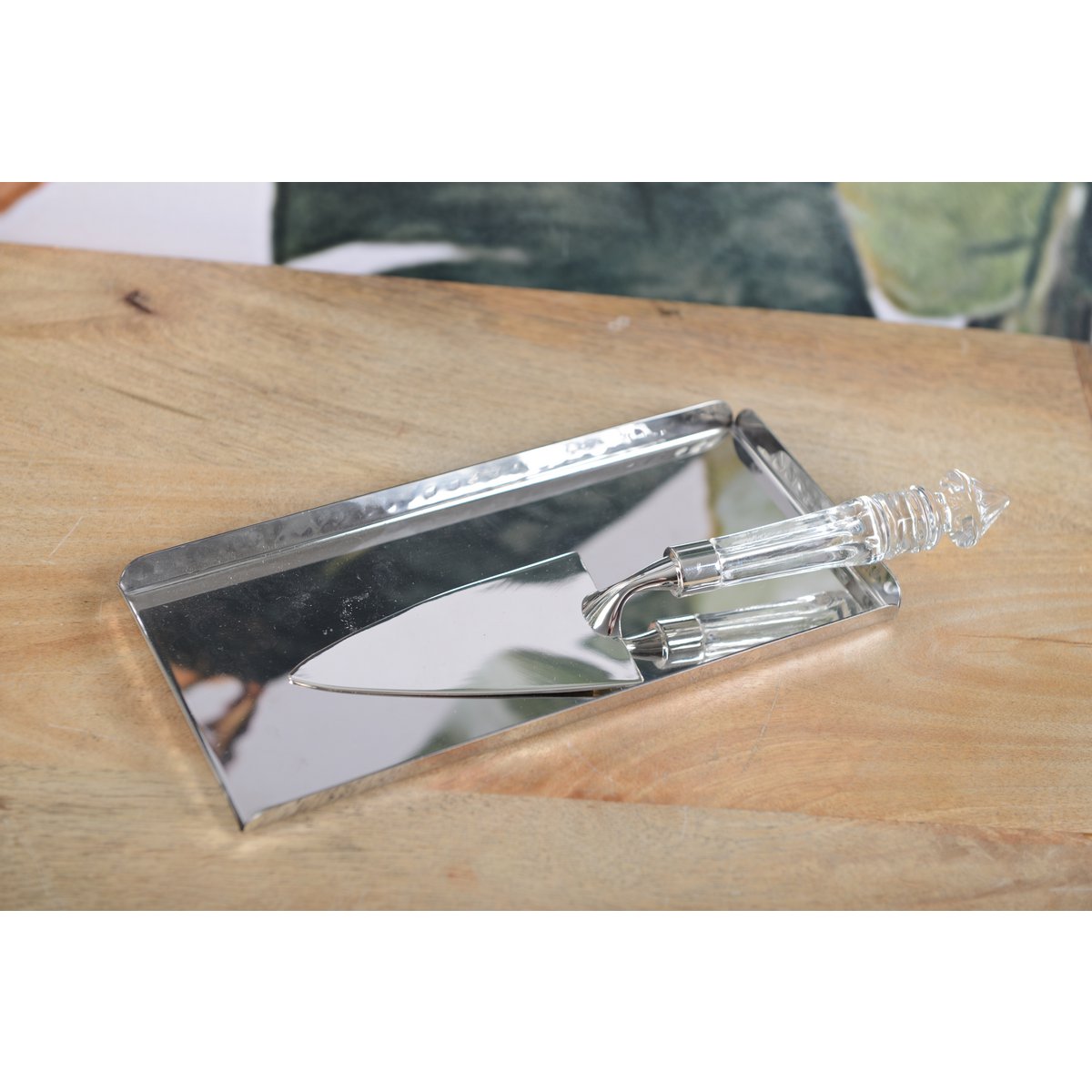 Taartschop kristal staal 27 cm