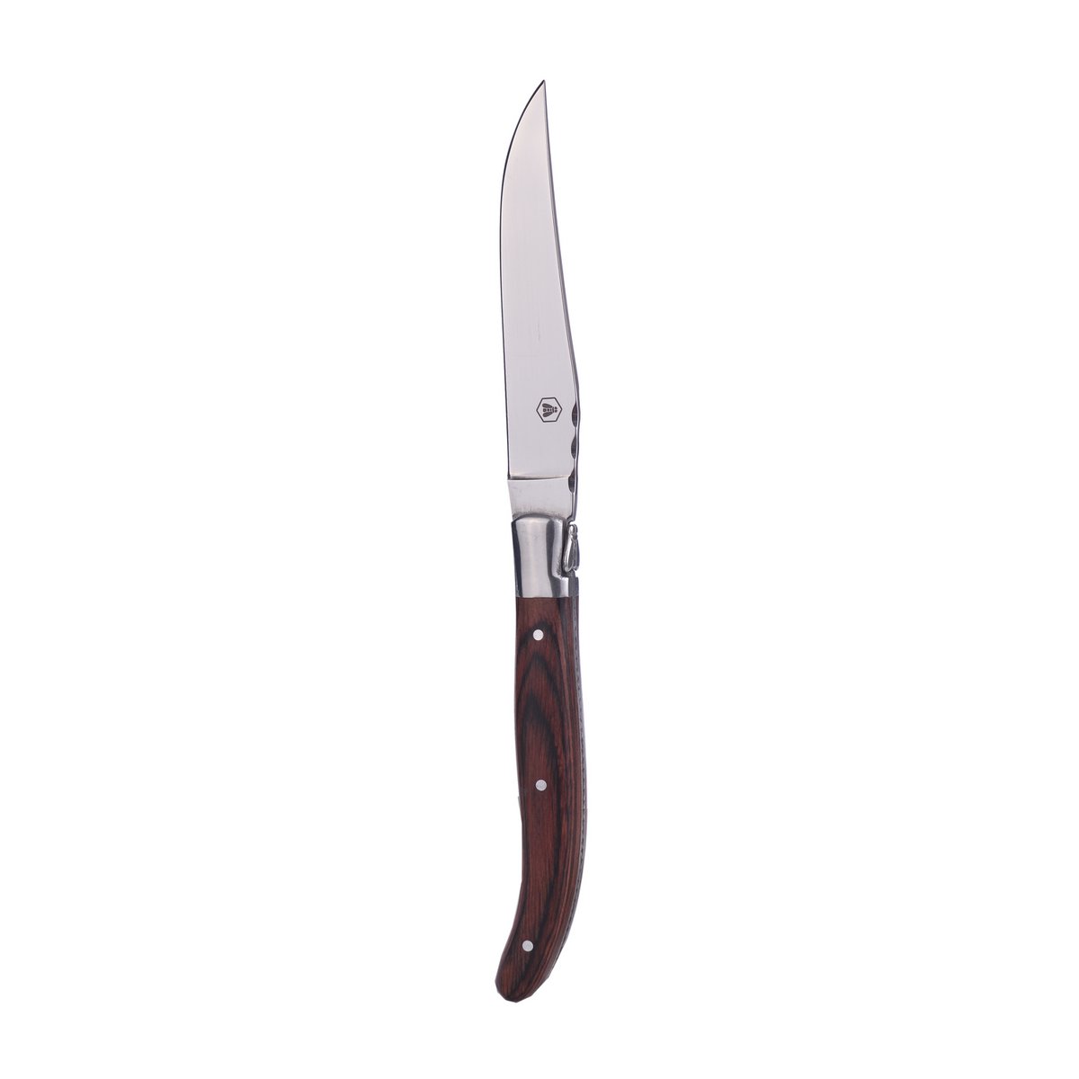 Laguiole steakmessen set 6 stuks rood zwart bruin