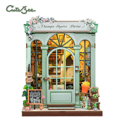 3D DIY huisje Champs-Élysées Florist 16x15.5x18cm